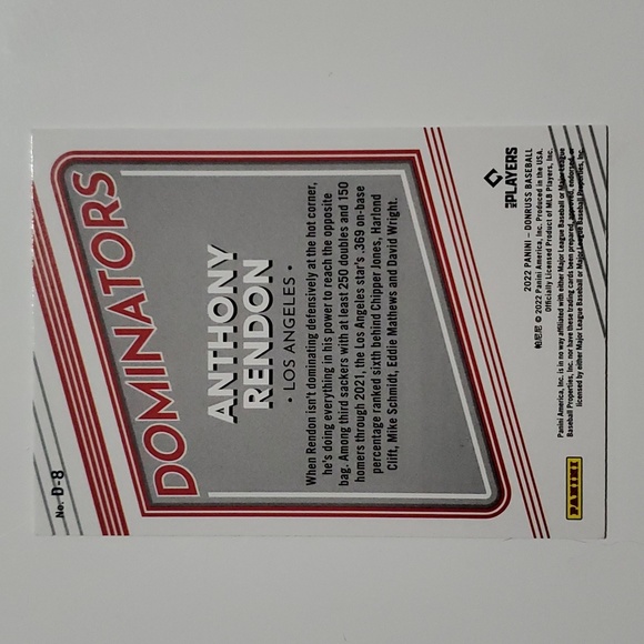 2022 Donruss Anthony Rendon Dominators Mojo #D-8 - Los Angeles - Picture 2 of 2
